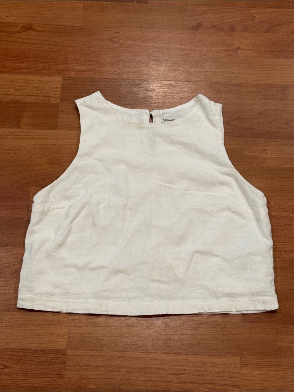 Abercrombie & Fitch Linen High Neck Crop Tank